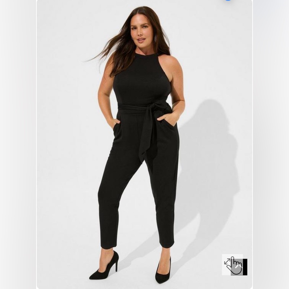 Ponte High Neck Belt Jumpsuit 4X NWT